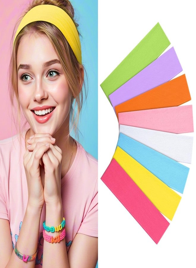 Yunaking 8Pcs Headbands for Women Girls Valentines Day Gifts, Stretchy Soft Neon Head Bands GiftSet Woman Gift for Her Fashion Hair Accessories hairband Galentines Gifts Christmas Easter Basket Stuffers - Image 1